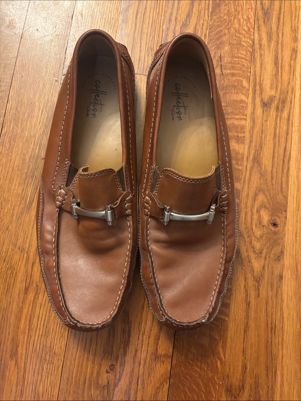 Clarks Brown Leather Bit Loafers